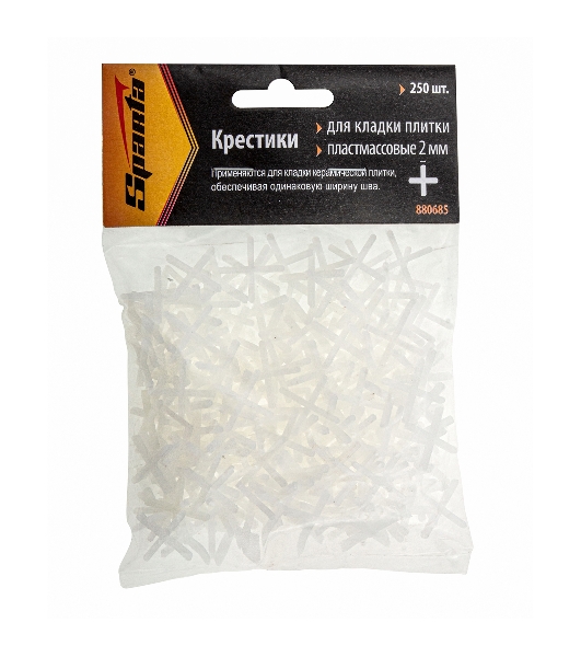 Крестики Sparta 2,0 мм, для кладки плитки, 250 шт.
