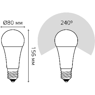 Лампа светодиодная LED Gauss Elementary A67 35Вт E27 6500К
