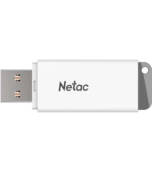Флешка USB Netac U185 (NT03U185N-004G-20WH), 4Gb, USB 2.0, R/W 25/10, белый/серый