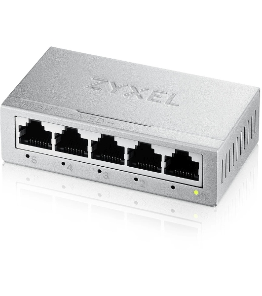 Коммутатор Zyxel GS-105B v5, 5 портов 1000 Мбит/с, настольный, металлический корпус