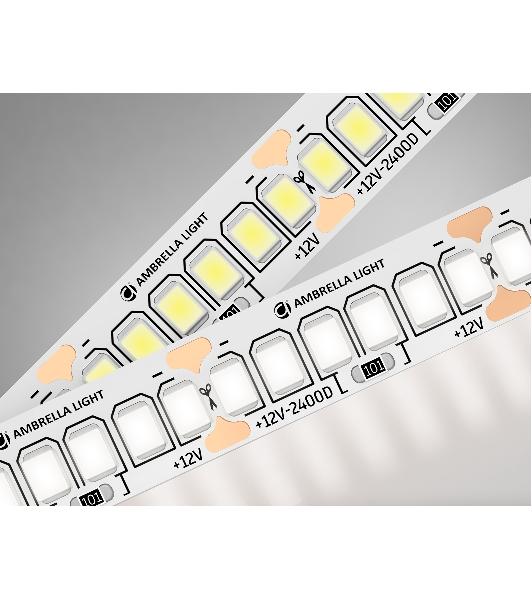 Светодиодная лента Ambrella light GS1402 2835 240Led/ 17W m/ 12V IP20 4500K/ 5000*10*1.2mm (2 конт.)