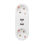 Двойник электрический Rexant линейный 16 А с заземлением + 2 USB-порта, 2,4 А, белый, фото4