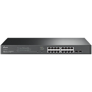 Коммутатор TP-Link TL-SG2218P JetStream Smart с 16 гигабитными портами PoE+ и 2 гигабитными портами SFP