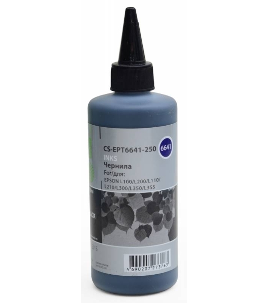 Чернила Cactus CS-EPT6641-250 черный 250мл для Epson L100/L110/L120/L132/L200/L210/L222/L300/L312/L350/L355/L362/L366/L456/L550/L555/L566/L1300