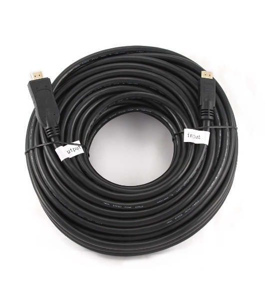 Кабель Cablexpert HDMI CC-HDMI4-30M, 19M/19M, v1.4, медь, позол.разъемы, экран, усилитель сигнала, 30м, черный, пакет