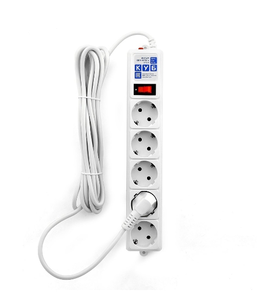 Сетевой фильтр Powercube SPG-B-15-WHITE 5 м, 5 розеток, белый, коробка