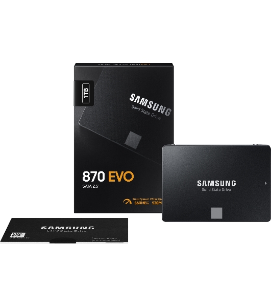 Накопитель SSD Samsung 870 EVO, 1Tb, SATA III, 2.5', R/W 560/530