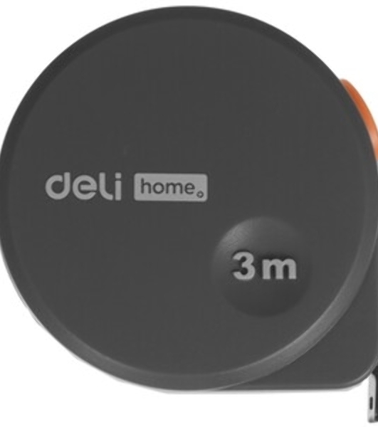 Рулетка ';Home Series Gray'; Deli HT8316C 3м х 16мм, эксклюзивный дизайн, корпус - высококачественный софттач пластик