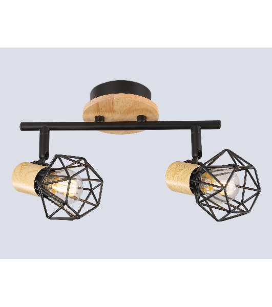 Светильник Ambrella light TR8752/2 BK/WD черный/дерево IP20 E27/2 310*115*200