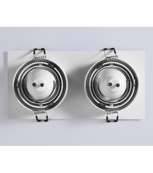 Встраиваемый поворотный точечный светильник Ambrella light TN102759/2 WH белый IP20 GU5.3/2 200*100*32