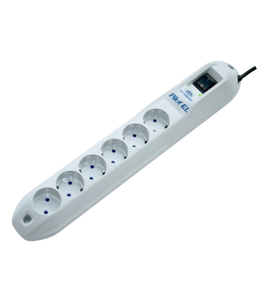 Сетевой фильтр Pilot GL 6 розеток (5 евро + 1 без заземления) 3 м Surge protector Pilot GL 6 outlets (5 euro + 1 without ground) 10A/2.2kVt, 3m