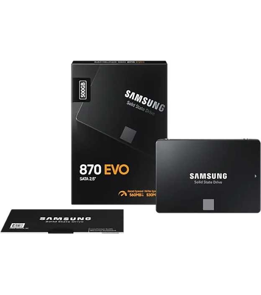 Накопитель SSD Samsung 870 EVO, 500Gb, SATA III, 2.5', R/W 560/530
