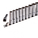 Набор удлиненных торцевых головок 1/2', 6-ти гр., CrV, 10шт., 10-22мм Stels, фото2