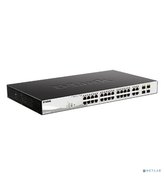 Коммутатор D-Link DGS-1210-28P/F5A, 24×1 Гбит/с + 4×1 Гбит/с Combo, настраиваемый