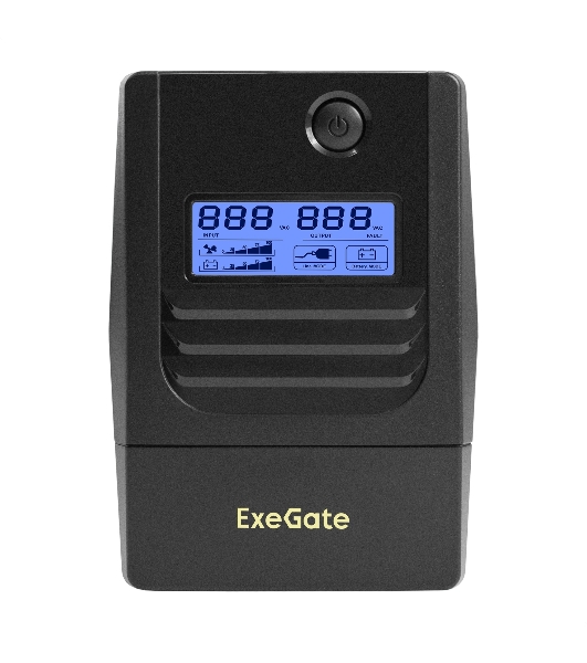 Источник бесперебойного питания ExeGate Smart LB-1000.LCD.AVR.4C13 (1000VA/650W, LCD, AVR, 4*C13, батарея 12V 9Ah, черный)