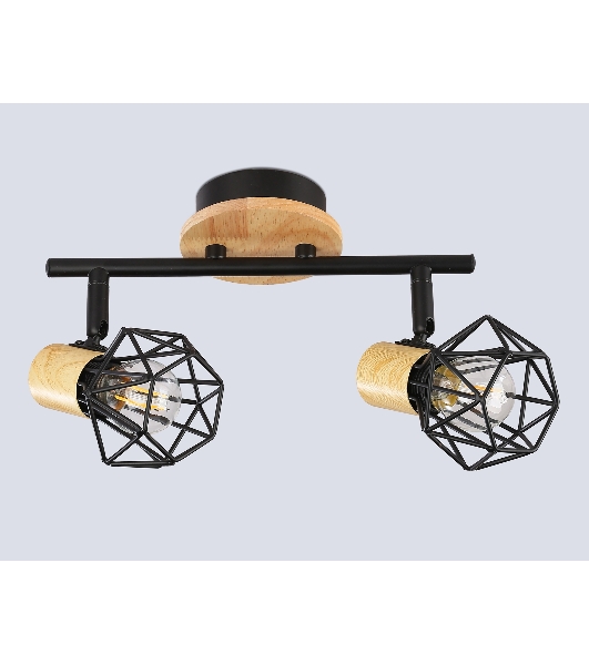 Светильник Ambrella light TR8752/2 BK/WD черный/дерево IP20 E27/2 310*115*200