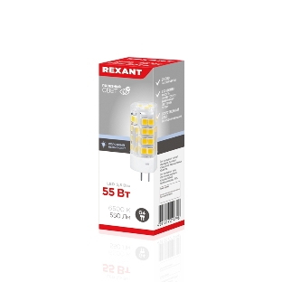 Лампа светодиодная Rexant капсульного типа JD-CORN G4 230 В 5,5 Вт 6500 K холодный свет (поликарбонат)