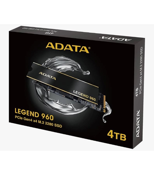 Накопитель SSD ADATA LEGEND 960, 4Tb, PCIe 4.0 x4, M.2 2280, NVMe, R/W 7400/6800, с радиатором