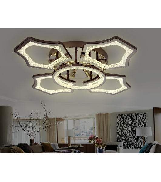 Потолочный светодиодный светильник FA576/4+1 DCH черный хром 106W 620*620*120 (ПДУ РАДИО 2.4G)