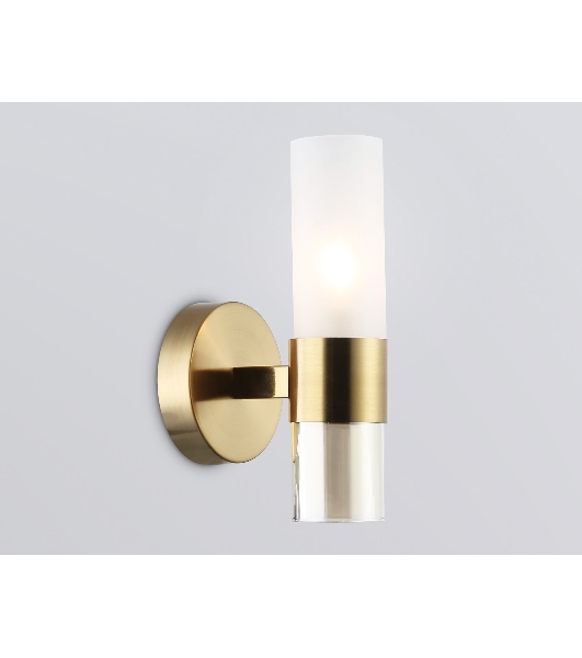 Настенный светильник Ambrella light LH55116 BS/FR/TI латунь/белый матовый/янтарь E14 max 40W 130*100*225