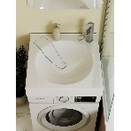 Комплект BAU 4 в 1: раковина над стиральной машиной BAU Element 60х60, литьевой мрамор, кронштейны, выпуск и смеситель Hotel Still, нержавеющая сталь, фото13