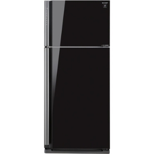 Холодильник Sharp SJ-XP59PGBK черное стекло двухкамерный 430/148л морозилка сверху, No Frost