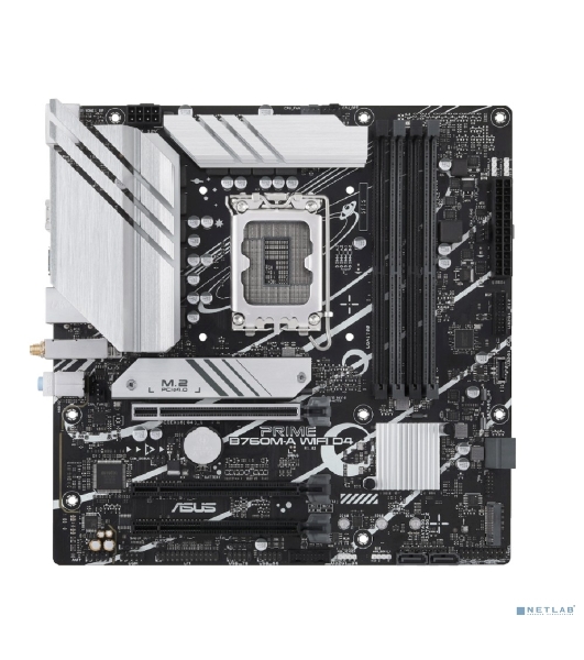 Материнская плата ASUS PRIME B760M-A WIFI D4, LGA 1700, Intel B760, 4xDDR4, 4xSATA, 2xM.2, 1xPCIe 4.0 x16, 1xPCIe 4.0 x4, 1xPCIe 4.0 x1, 2xHDMI, 1xDP, 1x 2.5Gb LAN, 2xUSB-A 3.2 Gen 2, 4xUSB-A 2.0, 3x3.5 мм, 7.1, mATX