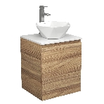 Тумба Bau Dream Blackwood 50 с дверцей, раковина BAU Crystal 40х40, смеситель для раковины высокий Hotel Still, нержавеющая сталь, фото 1