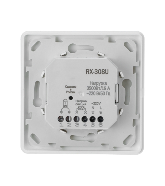 Терморегулятор механический Rexant RX-308U белый (совместим с Schneider серии Unica)