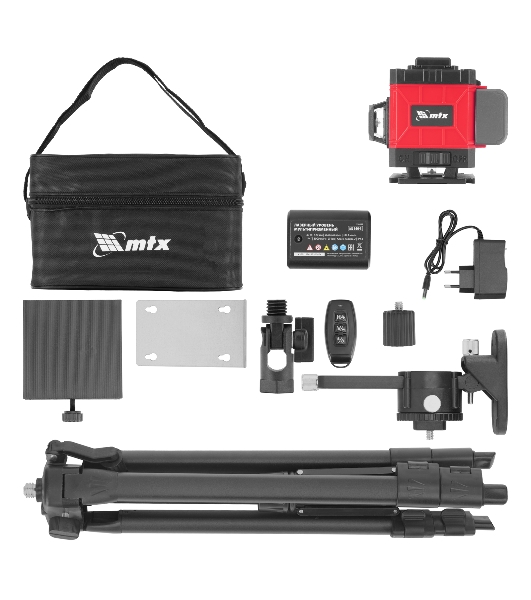 Лазерный уровень м-призм. MTX ML 360-3 Pro SET, 30 м, акк. Li 3000 мА·ч, состоит из 2 частей
