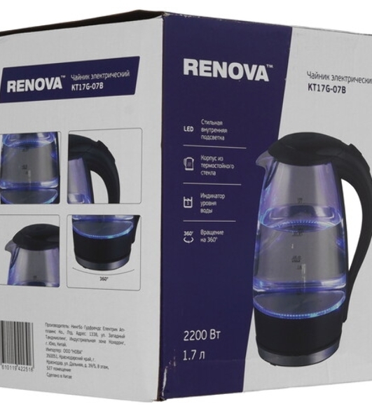 Чайник электрический Renova KT17G-07B