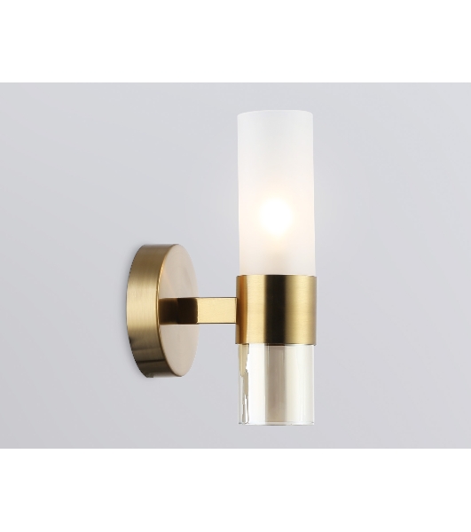 Настенный светильник Ambrella light LH55116 BS/FR/TI латунь/белый матовый/янтарь E14 max 40W 130*100*225