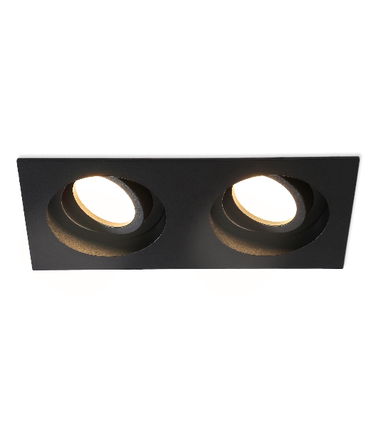 Встраиваемый поворотный точечный светильник Ambrella light TN102760/2 BK черный IP20 GU5.3/2 200*100*32