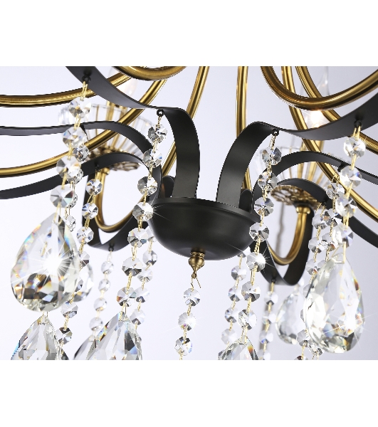 Светильник Ambrella light TR4953/8 BK/GD/CL черный/золото/прозрачный E14*8 max 40W D740*735