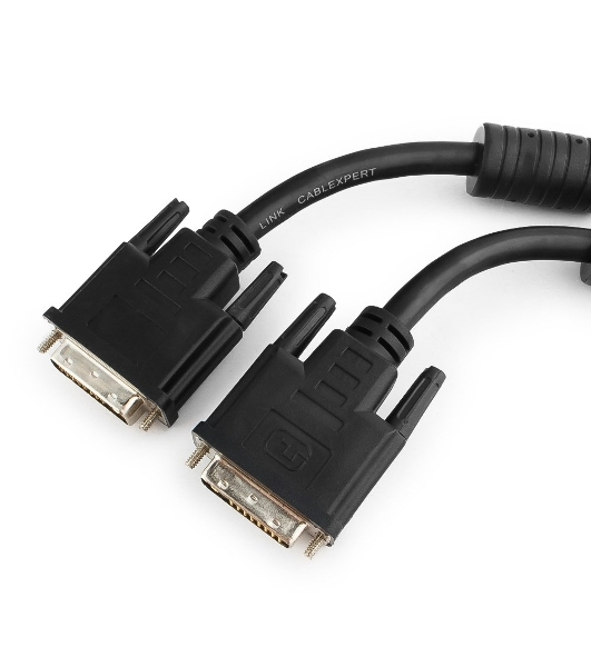Кабель DVI-D dual link Gembird/Cablexpert CC-DVI2-BK-10M, 25M/25M, 10м, черный, экран, феррит.кольца, пакет