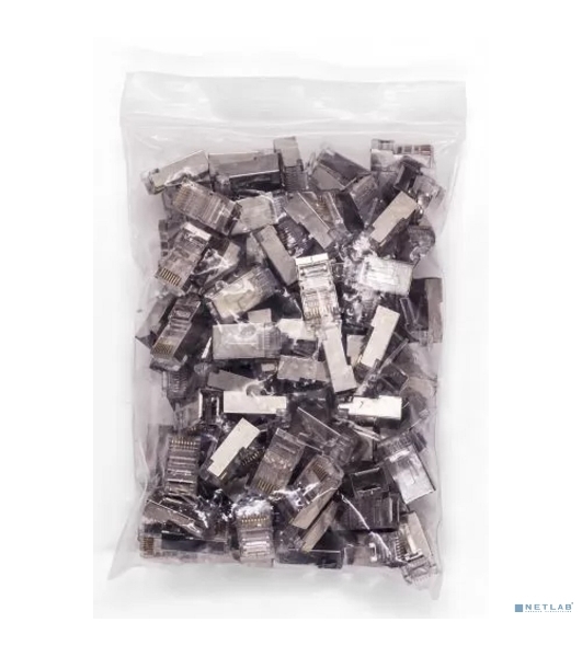 Коннектор RJ-45 Filum FL-NA-PLUG5E-6 5E кат., 8p8c, экран, 30 мкм, универсальный, для одножильного и многожильного кабеля, уп/100 шт