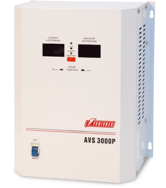 Стабилизатор напряжения Powerman AVS-P Voltage Regulator 3000VA, Digital Indication, Wall Mount, Hardwire Input/Output, 230V, 1 year warranty, White
