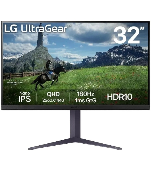 Монитор 31.5' LG UltraGear 32GS85Q-B IPS 2560x1440, 180 Гц, 1 мс, 16:9, 350 кд/м2, 2xHDMI, 1хDP, 1x3.5 мм, черный