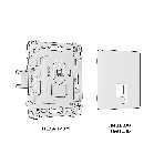 Комплект механизма компьютерной розетки ALFA Сталь матовый RJ-45(8P8C) CAT6 с шторкой QUANT (AP5120, VM188) MA512010, фото2
