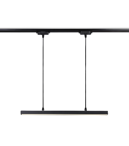 Трековый однофазный подвесной светодиодный светильник Ambrella light GL6785 BK черный LED 24W 3000K 600*22*1025