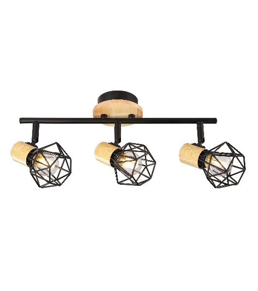 Светильник Ambrella light TR8753/3 BK/WD черный/дерево IP20 E27/3 435*115*200