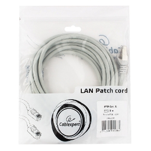 Патч-корд FTP Cablexpert cat.6, 3м, литой, многожильный, серый
