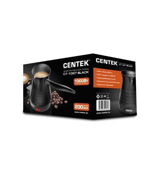 Электрическая турка Centek CT-1097 Black, 200 мл, 1050 Вт.