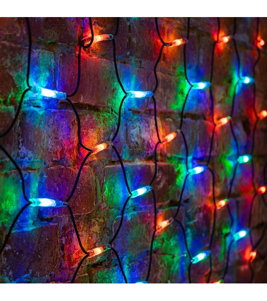 Гирлянда Neon-night 'Сеть' 2x3м, черный каучук, 432 LED Мультиколор