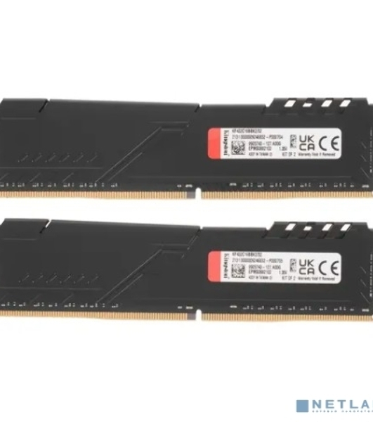 Оперативная память Kingston Fury Beast, DDR4, 32GB (2x16GB), 3200MHz, CL16, DIMM, с радиатором, черный