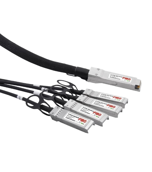 Кабель FIBO FT-Q40-4S10-DAC1m QSFP+ to 4SFP+ DAC модуль, медный кабель Belden, 1 метр