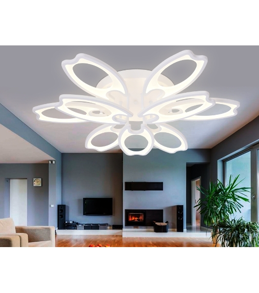 Потолочный светодиодный светильник FA579/6+3 WH белый 162W 700*640*120 (ПДУ РАДИО 2.4G)