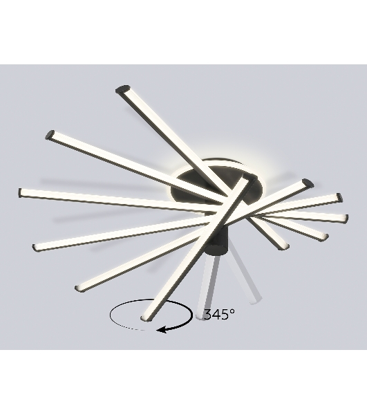 Потолочный светодиодный светильник Ambrella light FL6232 BK черный 96W 3000K-6400K 605*605*200 (ПДУ ИК)