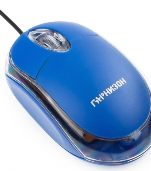 Мышь проводная Гарнизон GM-100B синий, 1000 dpi, USB, кнопки - 3
