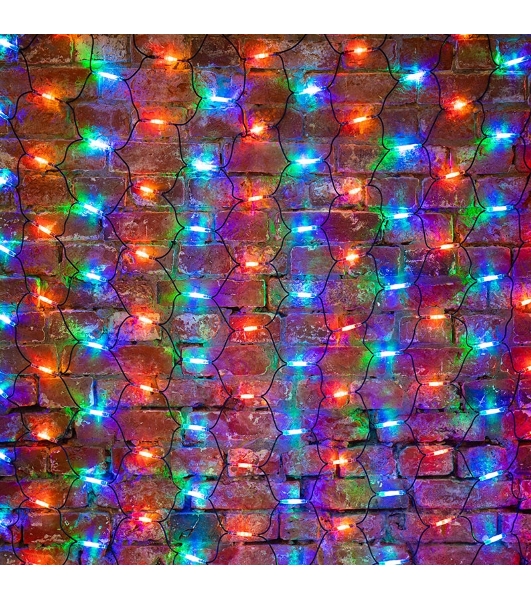 Гирлянда Neon-night 'Сеть' 2x3м, черный каучук, 432 LED Мультиколор